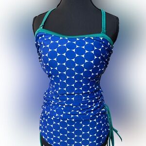 Blue Polka Dot‎ Women's Swimsuit 2 Piece 34 dd Underwire Top Size 10 Bottom